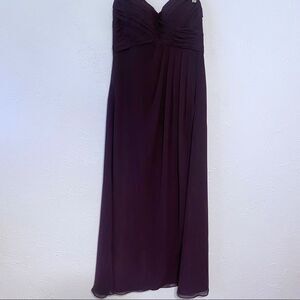 Bill Levkoff Bridesmaid Chiffon Maxi Formal Dress Strapless  Purple size 10